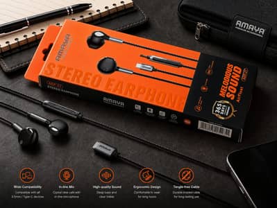 Original Amaya Stereo Earphones – High Bass & Clear Sound