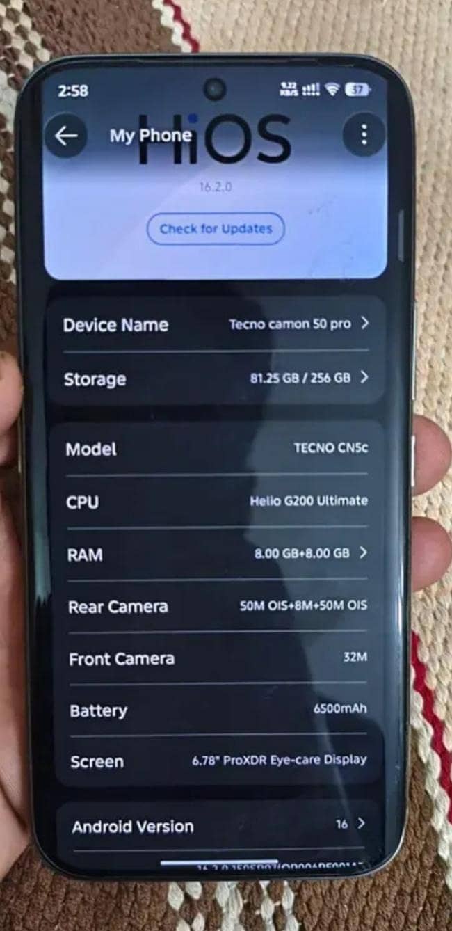 Tecno camon 50 pro 2