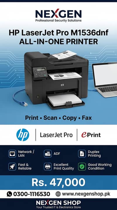 HP LaserJet Pro M1536dnf All In One Printer | Print Scan Copy Fax