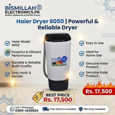 Haier Dryer 6050 | Powerful & Reliable | Rs. 17,500