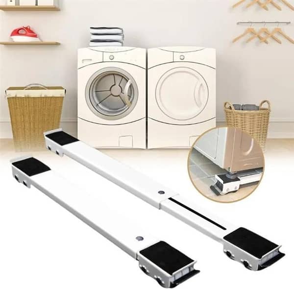 Washing Machine Base Mini Fridge Stand Heavy Duty Expandable Appliance Roller with Brake Mobile Cart Adjustable Trolley Furniture Dolly Mover for Washer Dryer Refrigerator
