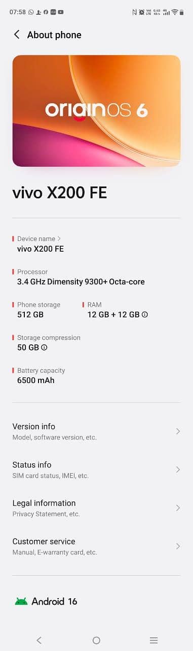 Vivo X200 FE 12,512