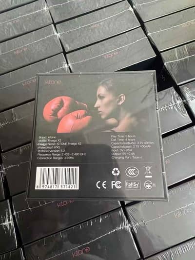 This retail box contains the Kitone Freego X2 True Wireless Earbuds.