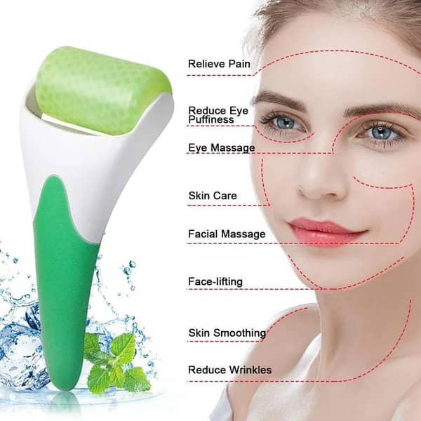 Ice Roller for Face & Eye Puffiness Relief, Cold Gel Ice Face Roller Massager, Facial Ice Roller Skin Care Product Anti Wrinkle Headaches Relief