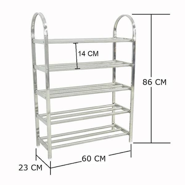 5 Layers Stainless Steel Stackable Shoe Rack