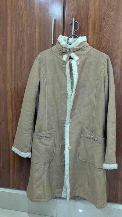 Beige Shearling Winter Coat - Almost New