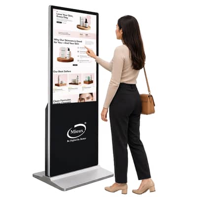 Digital Floor Kiosk Standee - Interactive Rostrum Signage - SMD Screen