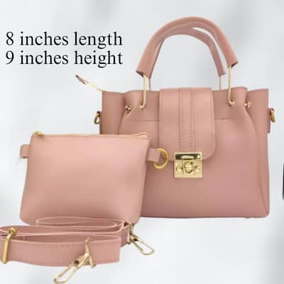 pink pu leather crossbody bag with gold hardware