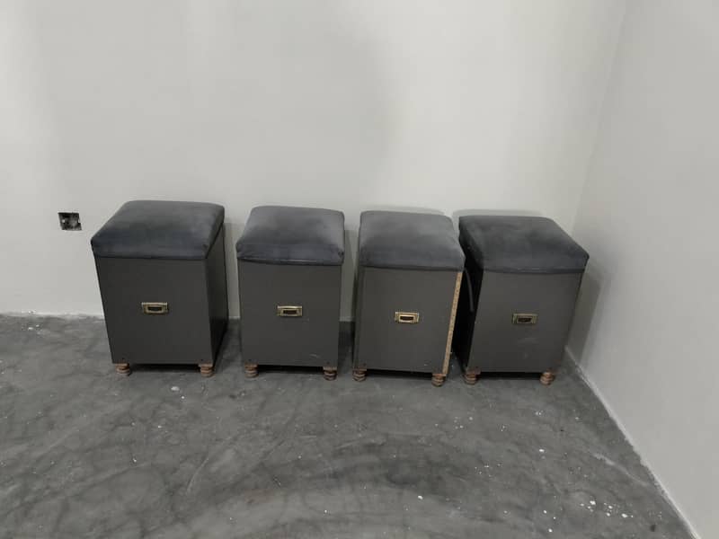 Wood Table With Stools 4