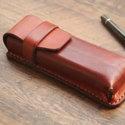 leather pen pencil bag pen case vintage Retro style creative office