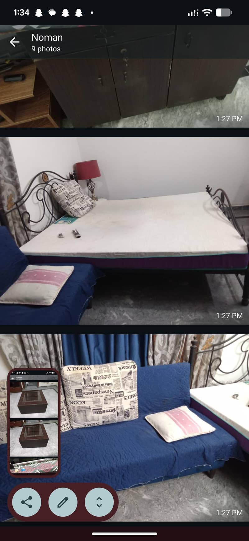 used bed n coffee table 1
