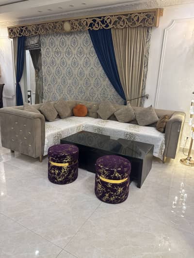 beautiful and decent L shape sofe with cushions