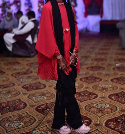  Red & Black Stylish Women’s Dress – 3 Piece