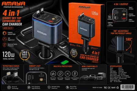 Amaya ACC-CL11 4-in-1 Car Charger:
