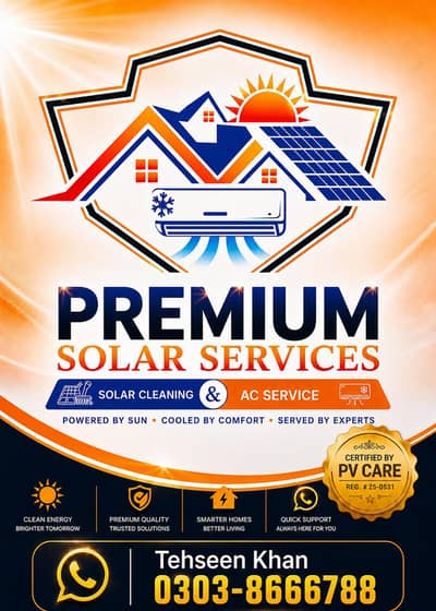 Certified & Professional Cleaning Solar Services & AC Cleaning/Service