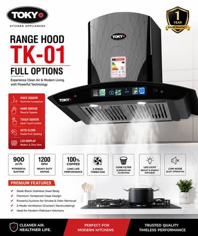 Tokyo All Model Range Hoods Are Available With 1+5 Year Warranty