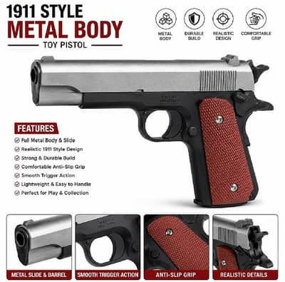 metal gun soft bullet realistic 1911 style