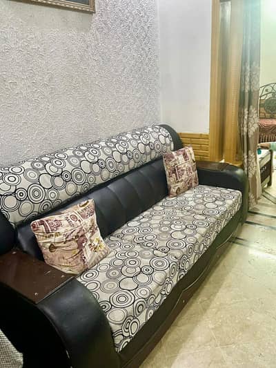 sofa set 6 seat wooden arm rest