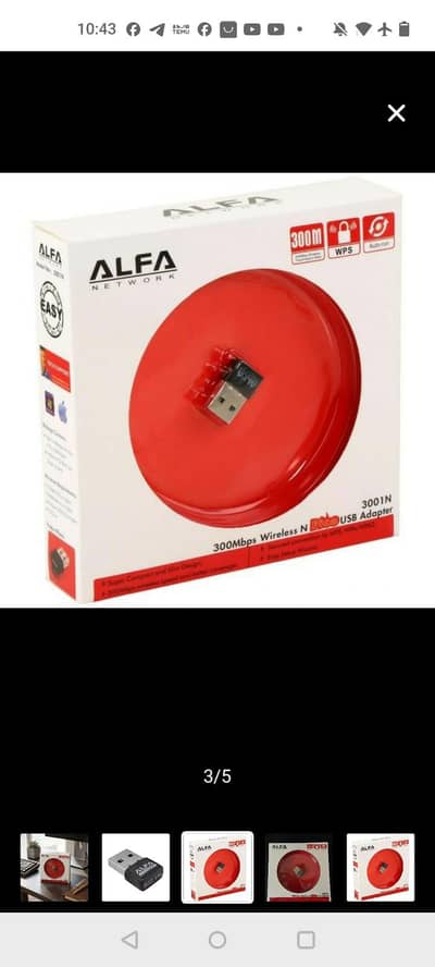 300M Alfa original, excellent wifi device for PC/Laptop