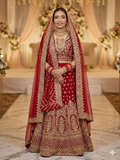 Premium Red Bridal/Valima Lehenga Maxi for Urgent Sale!