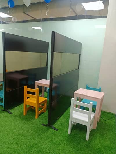 wooden child chairs and tables