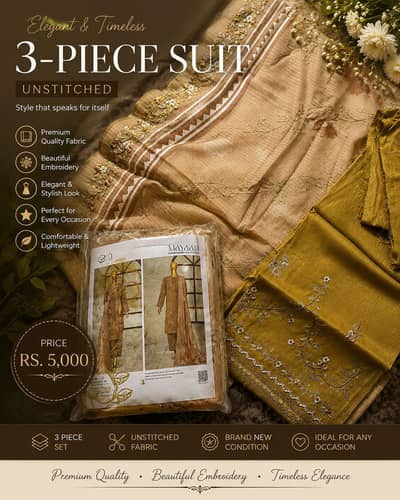 Brand New Unstitched 3-Piece Suit