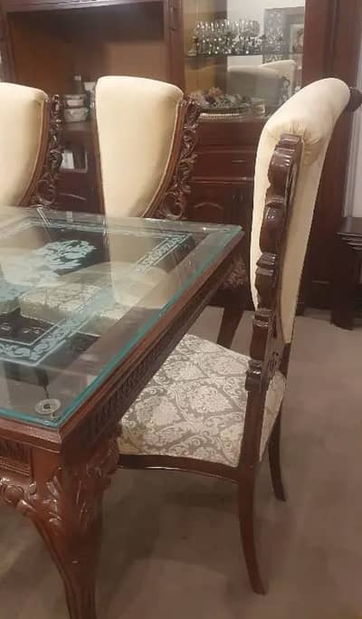 Dining table / Glass dining / 6 Seater dining / chairs/ Chinoti table