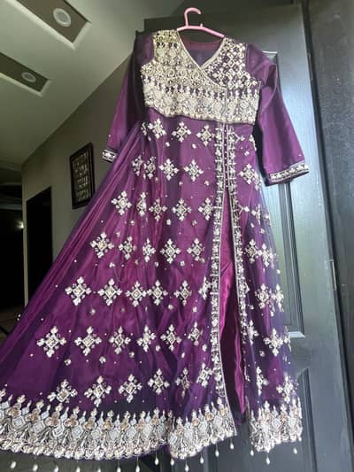 Purple Heavy Embroidered Party/Bridal Maxi — Brand New
