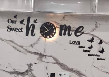 3D DIY Acrylic Glowing Birds & Butterflies Wall Clock