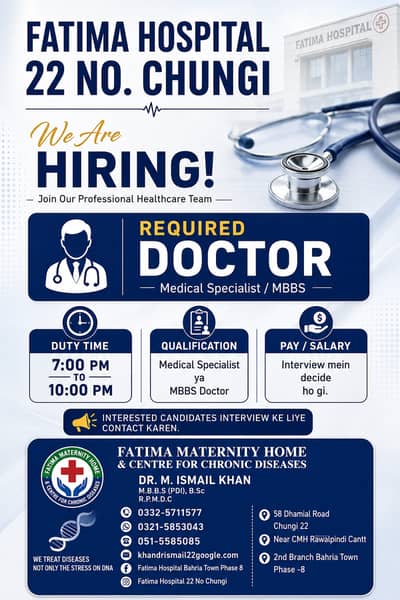 NEED MBBS DOCTOR FOR HOSPITAL