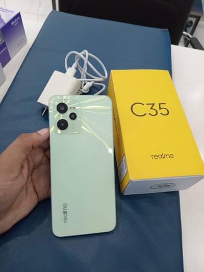 Realme C35 box chrger 128gb offical pta