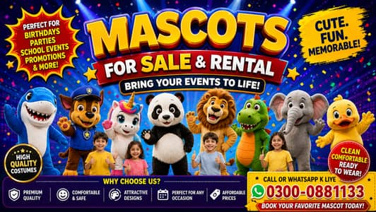 Inflatable Mascots for Sale – Gorilla, Sonic, Panda, Cartoons etc