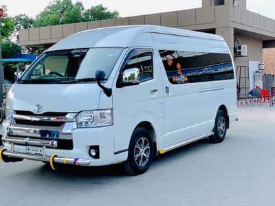 rent a car high roof van toyota hiace grand cabin in multan city