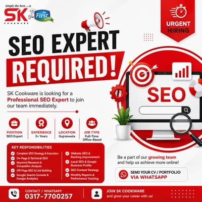  SEO EXPERT REQUIRED — URGENT\ GUJRANWALA