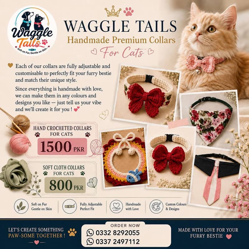 Handmade Premium Cat Collars | Adjustable & Customizable 13