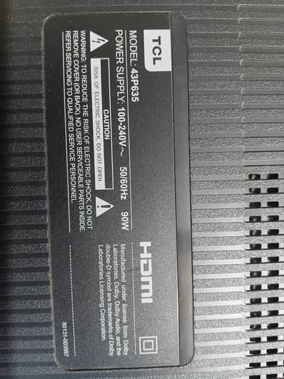 TCL led brand new 43 ich