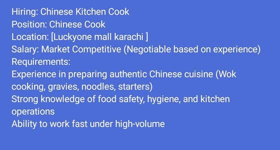 Chinese food cOok