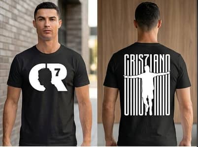 "CR7 Ronaldo Black T-Shirt - Premium Cotton"
