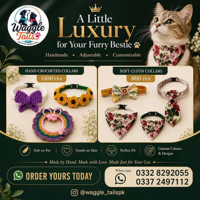 Handmade Premium Cat Collars | Adjustable & Customizable