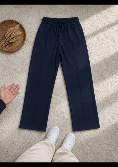 Trendy down shoulders and baggy trousers
