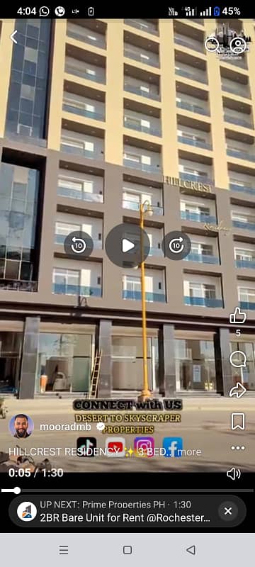 Hill Crest Tower 2 beds brand new jinnah facing west open apartment available for rent 03135549217