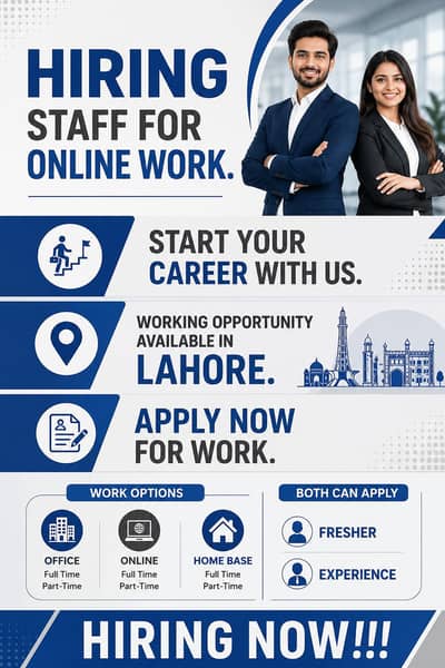 we are hiring male and female for office work.