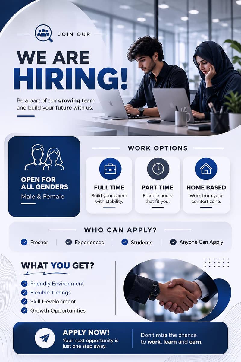 Apply now for work. 0