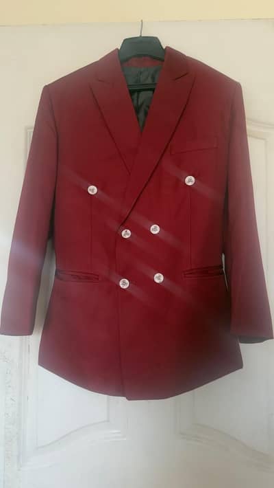 Brand New Maroon Double Breasted Blazer / Pant Coat