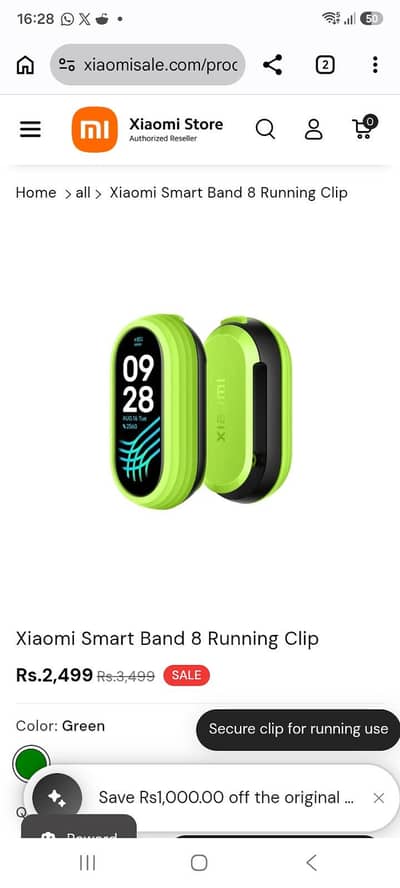 Xiami Smart Band 8 running clip