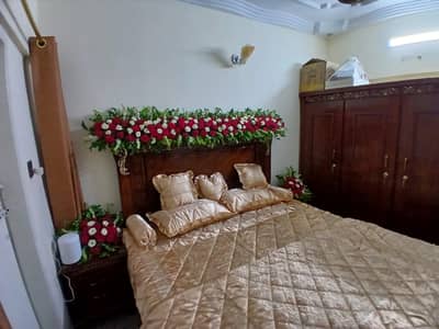 Premium Silk King Size Bedsheet + 5 Pillows & Covers | Light Peach