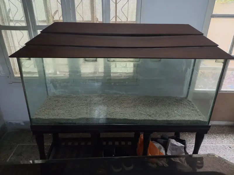 5 Ft Large Aquarium with Custom Wooden Stand & Hood – 5×1.5×2 Ft