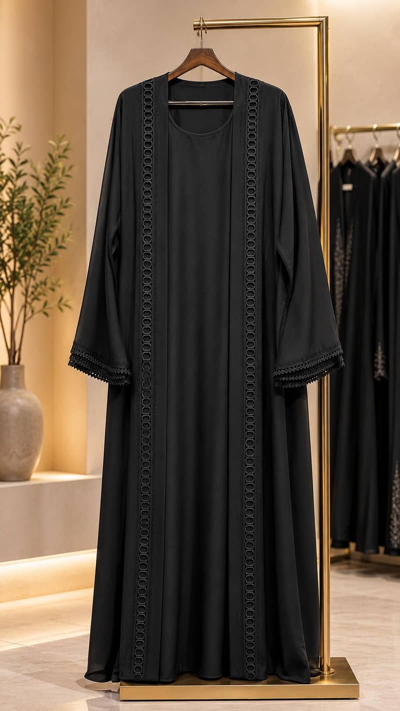 black double apper abaya 0