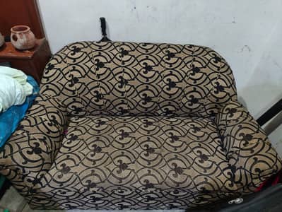 Sofa Set 3 Seater & Single Chairs Fabric Sofa Good Condition