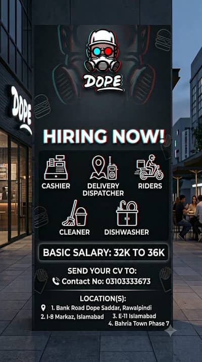 cashiers, servers, dispatchers, riders, cleaners